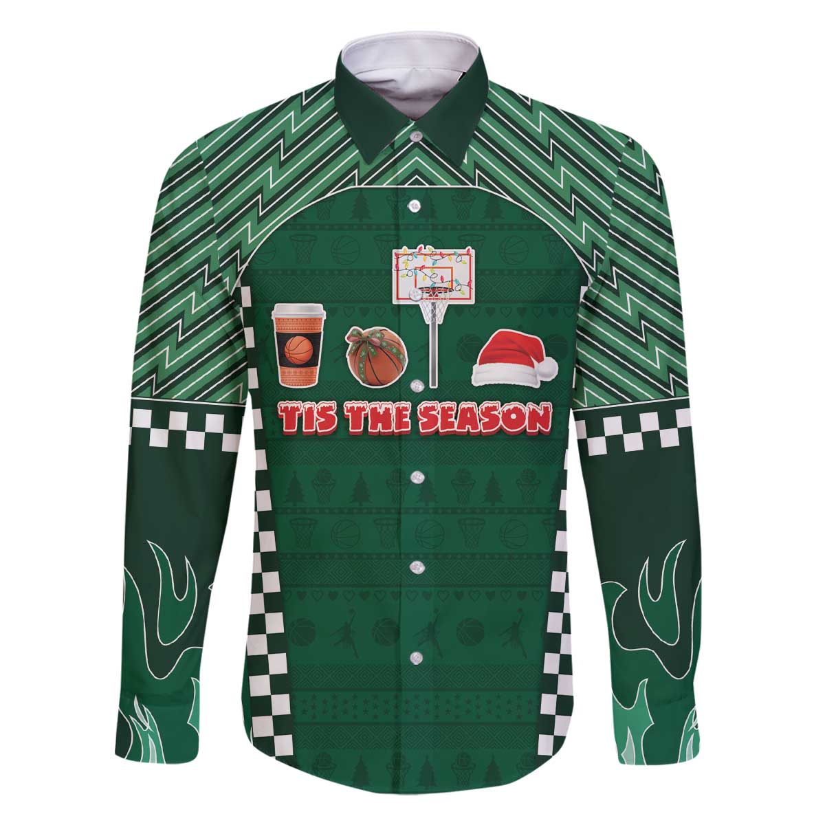 Basketball Christmas Family Matching Off The Shoulder Long Sleeve Dress and Hawaiian Shirt Tis The Season - Wonder Print Shop