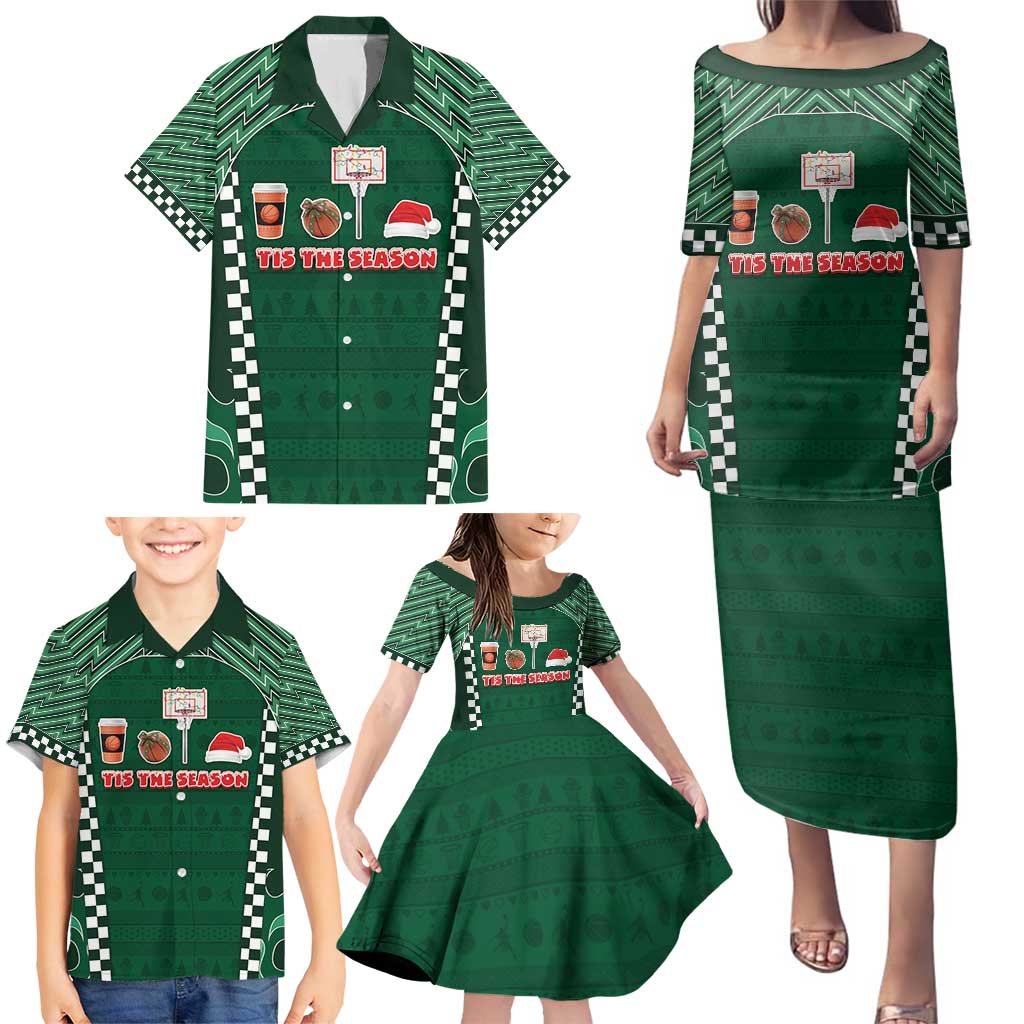 Basketball Christmas Family Matching Puletasi and Hawaiian Shirt Tis The Season - Wonder Print Shop