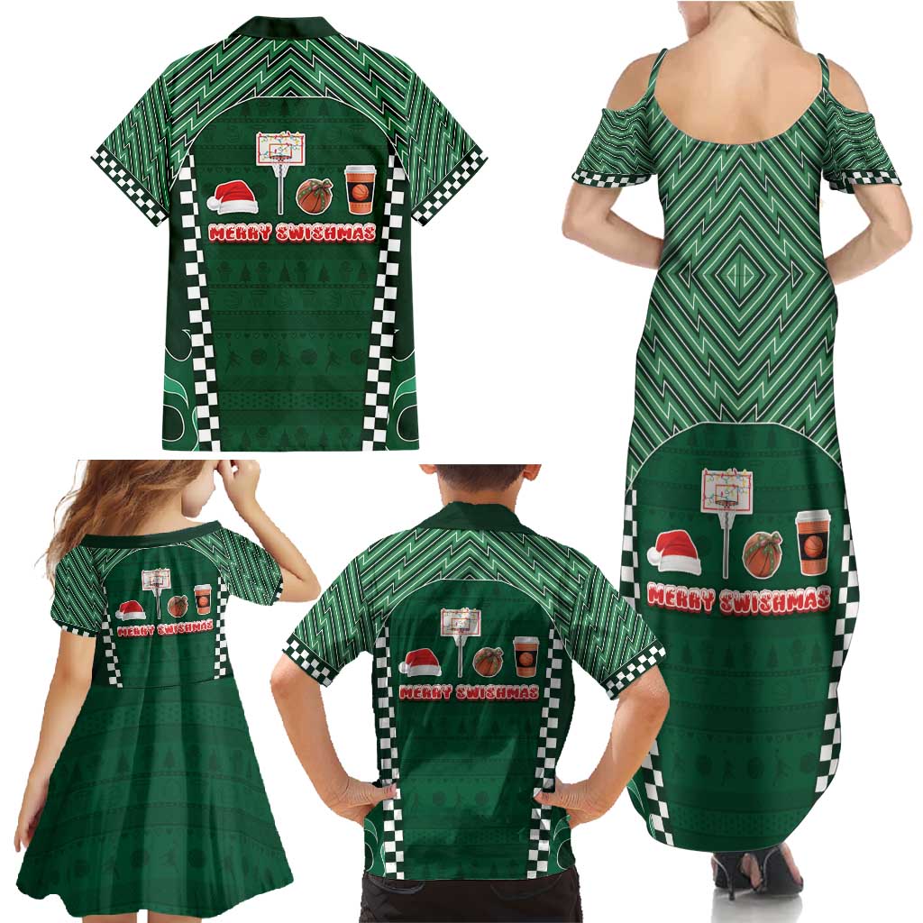 Basketball Christmas Family Matching Summer Maxi Dress and Hawaiian Shirt Tis The Season - Wonder Print Shop