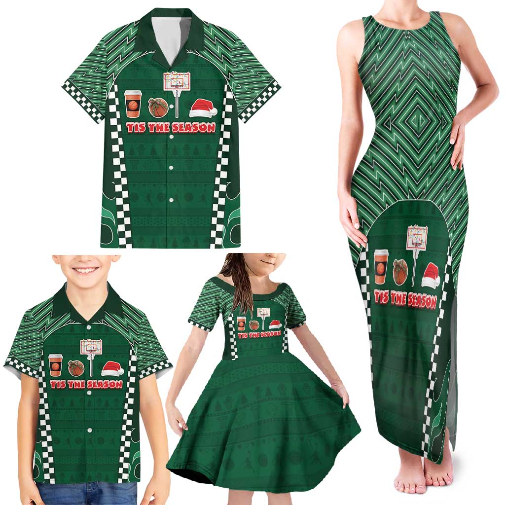 Basketball Christmas Family Matching Tank Maxi Dress and Hawaiian Shirt Tis The Season - Wonder Print Shop