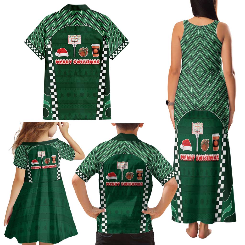 Basketball Christmas Family Matching Tank Maxi Dress and Hawaiian Shirt Tis The Season - Wonder Print Shop
