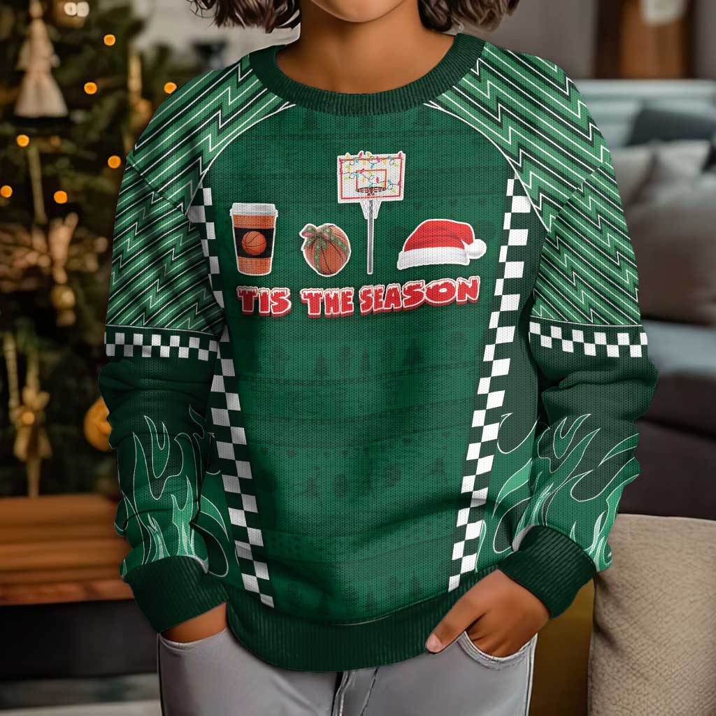 Basketball Christmas Kid Ugly Christmas Sweater Tis The Season - Wonder Print Shop