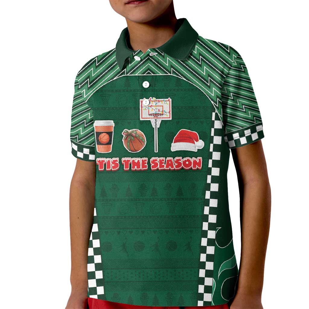 Basketball Christmas Kid Polo Shirt Tis The Season - Wonder Print Shop