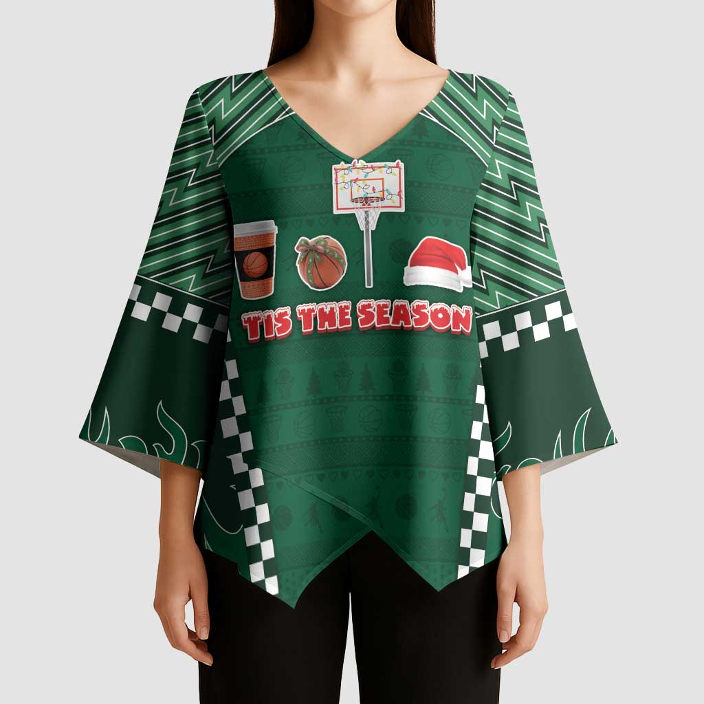 Basketball Christmas Kimono Sleeve Blouse Tis The Season - Wonder Print Shop