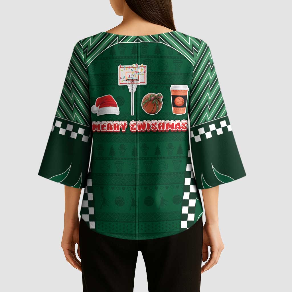Basketball Christmas Kimono Sleeve Blouse Tis The Season - Wonder Print Shop