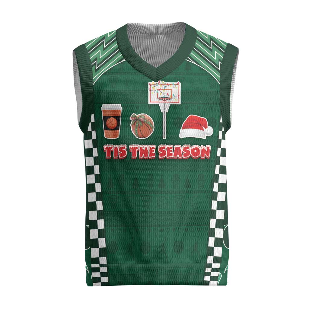 Basketball Christmas Christmas Knitted V-Neck Vest Tis The Season - Wonder Print Shop
