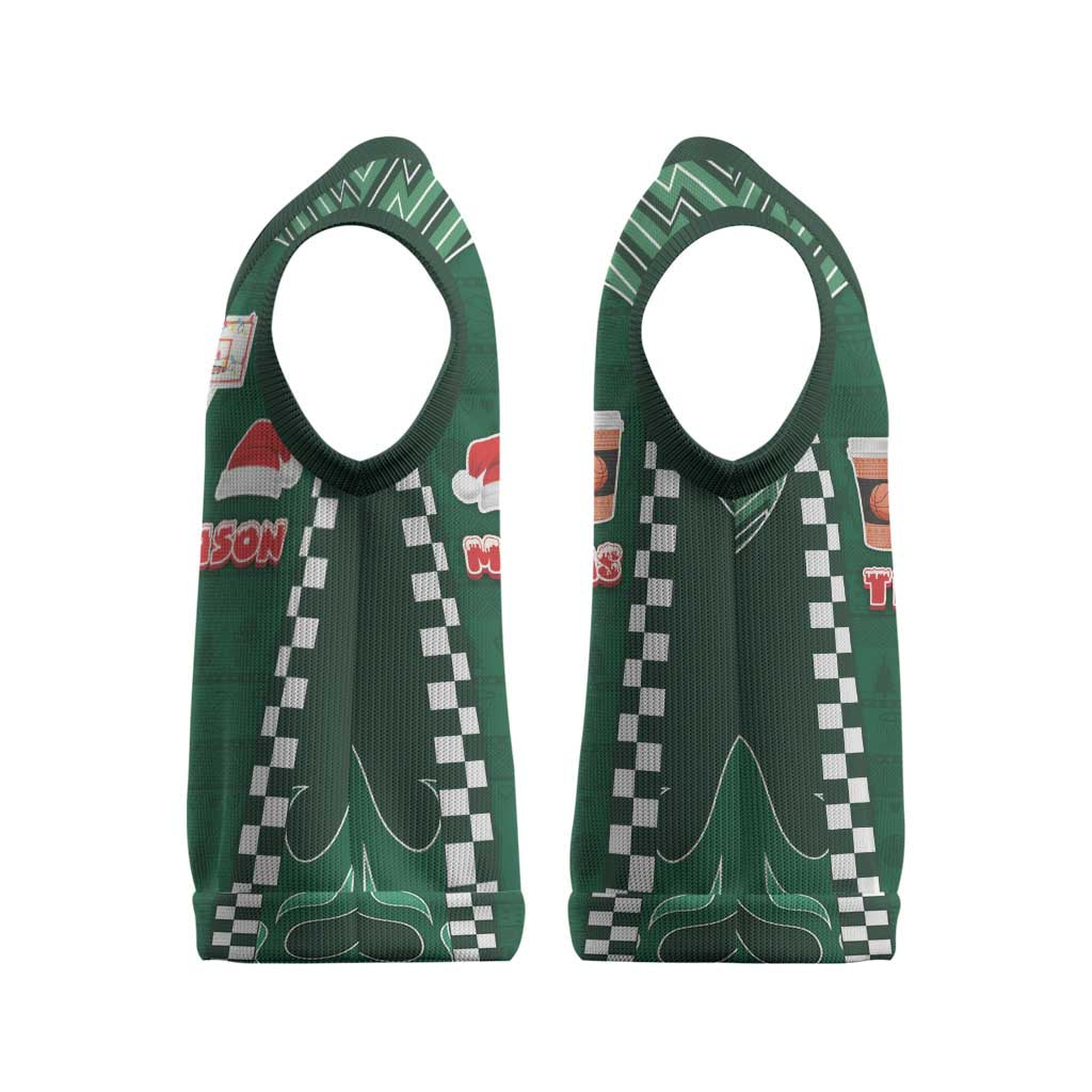 Basketball Christmas Christmas Knitted V-Neck Vest Tis The Season - Wonder Print Shop