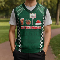 Basketball Christmas Christmas Knitted V-Neck Vest Tis The Season - Wonder Print Shop