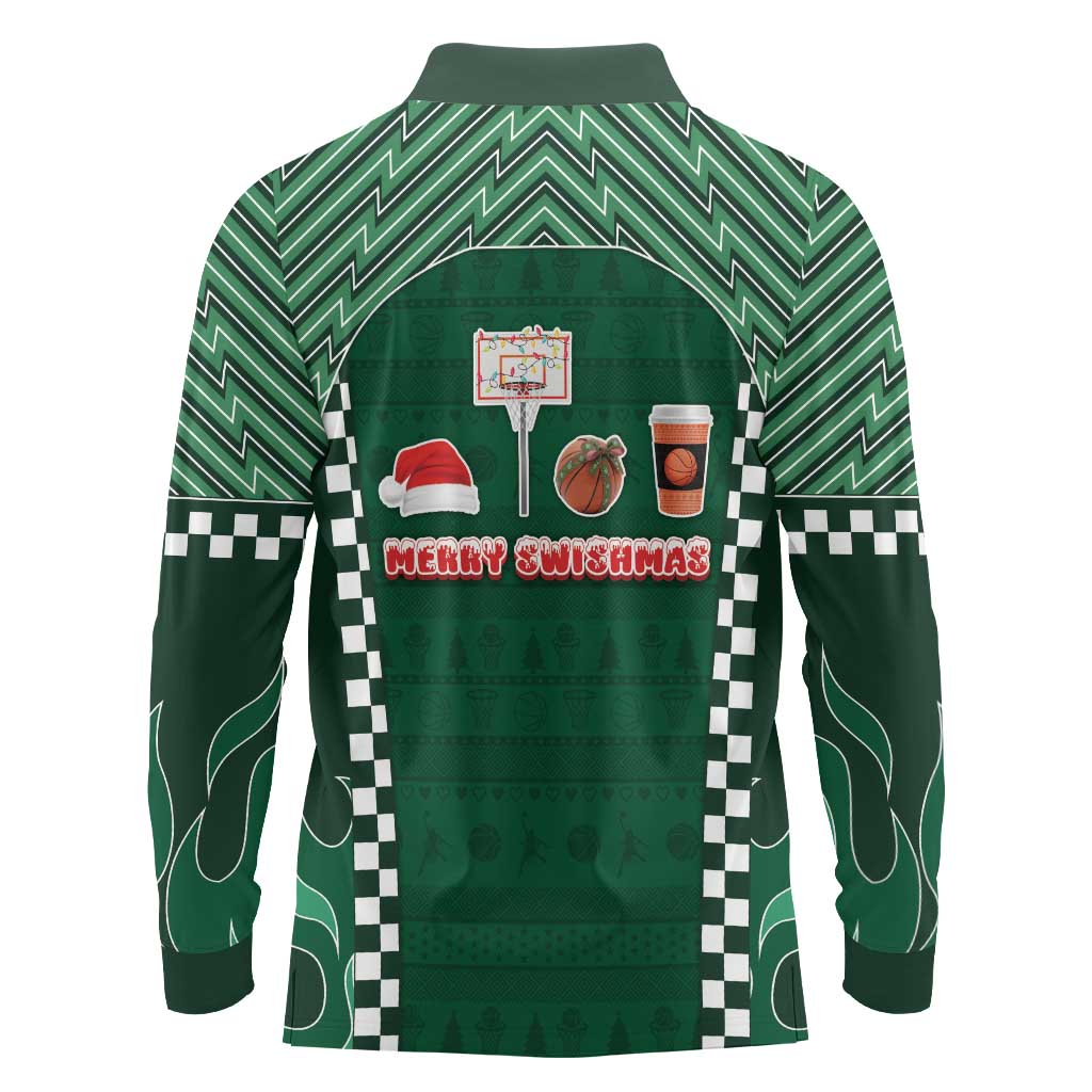 Basketball Christmas Long Sleeve Polo Shirt Tis The Season - Wonder Print Shop