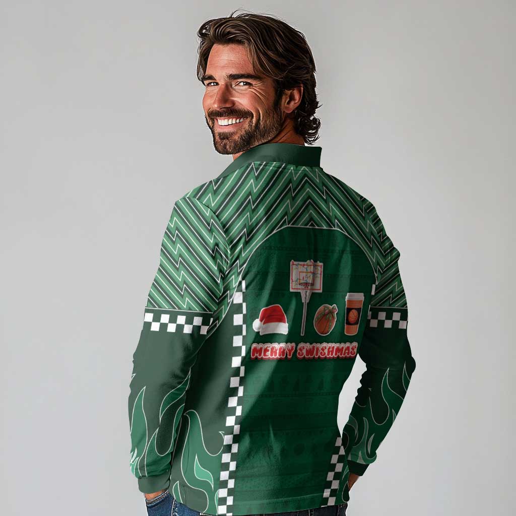 Basketball Christmas Long Sleeve Polo Shirt Tis The Season - Wonder Print Shop