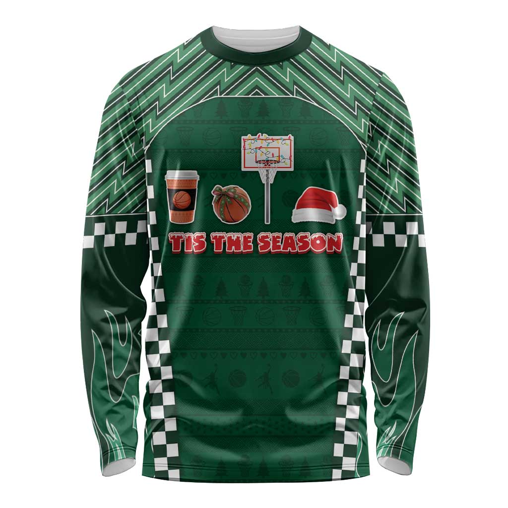 Basketball Christmas Long Sleeve Shirt Tis The Season - Wonder Print Shop