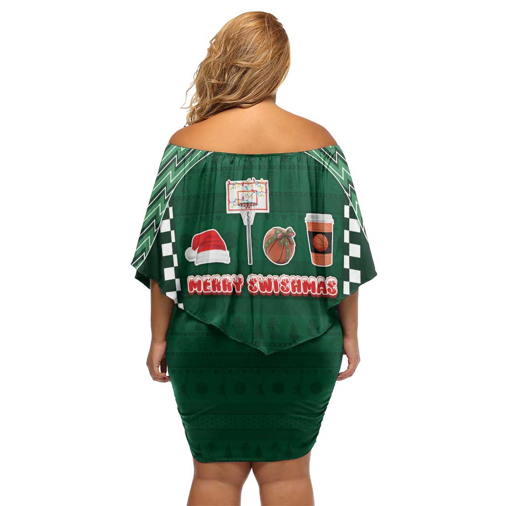 Basketball Christmas Off Shoulder Short Dress Tis The Season - Wonder Print Shop