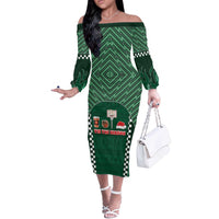 Basketball Christmas Off The Shoulder Long Sleeve Dress Tis The Season - Wonder Print Shop