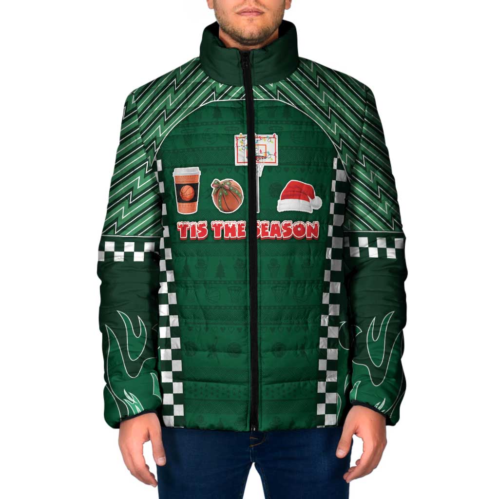 Basketball Christmas Padded Jacket Tis The Season - Wonder Print Shop