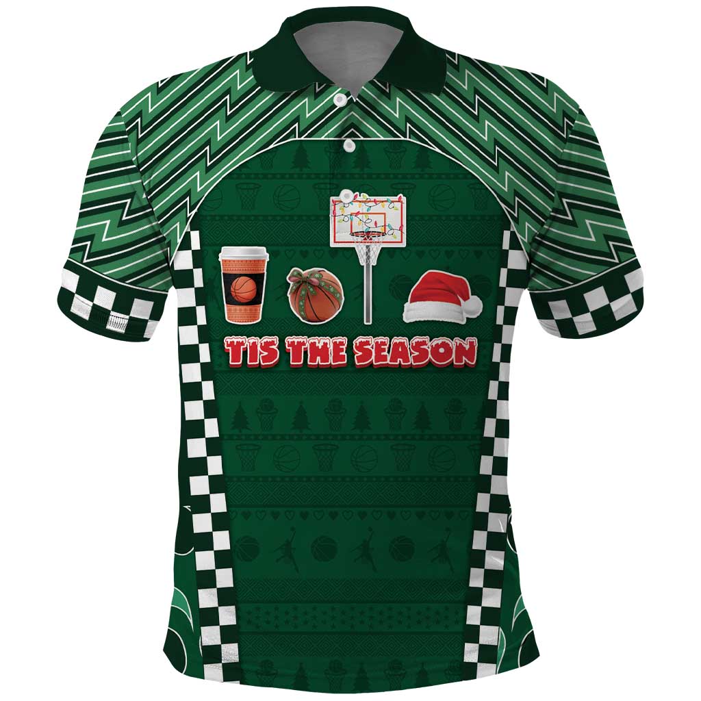 Basketball Christmas Polo Shirt Tis The Season - Wonder Print Shop
