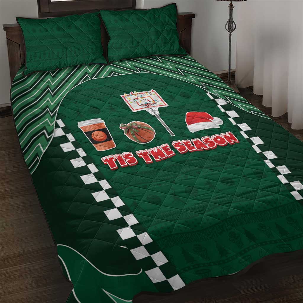 Basketball Christmas Quilt Bed Set Tis The Season - Wonder Print Shop