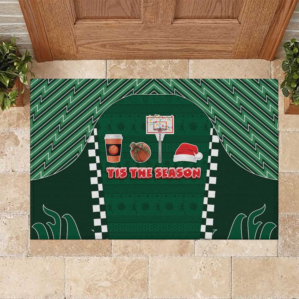 Basketball Christmas Rubber Doormat Tis The Season - Wonder Print Shop