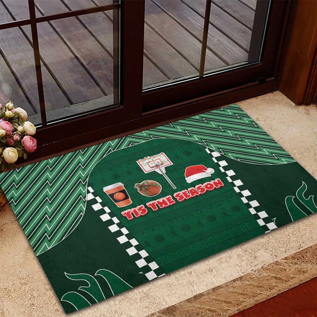 Basketball Christmas Rubber Doormat Tis The Season - Wonder Print Shop
