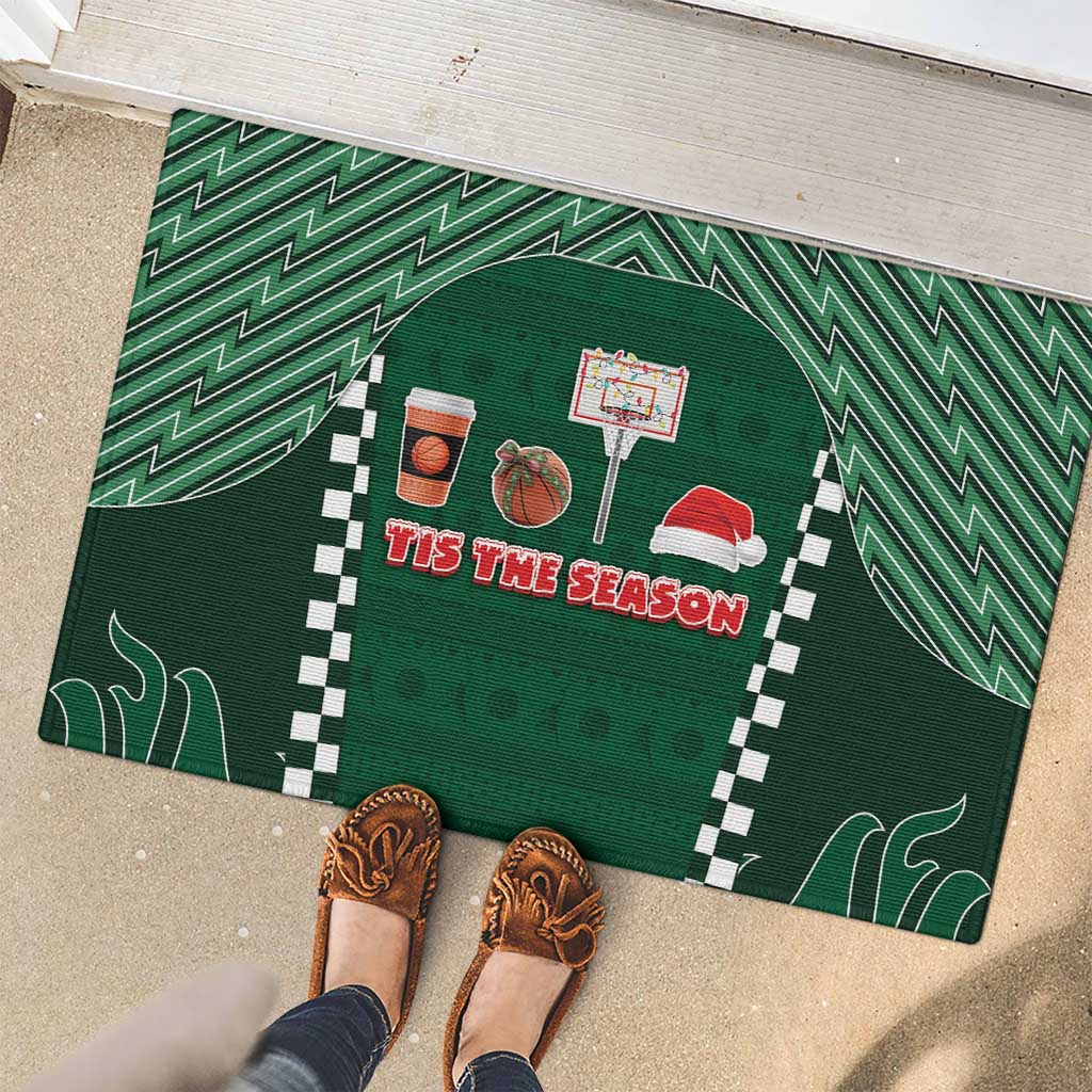 Basketball Christmas Rubber Doormat Tis The Season - Wonder Print Shop