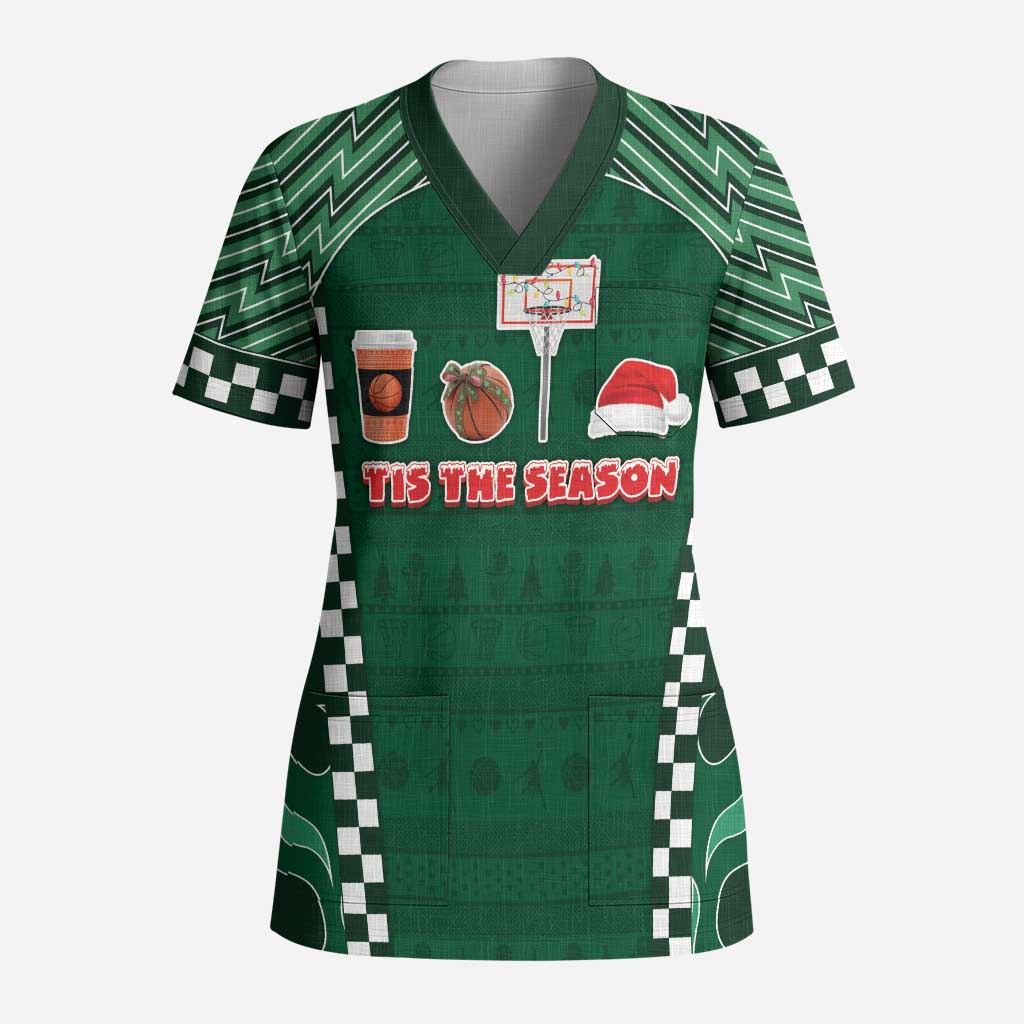 Basketball Christmas Scrub Top Tis The Season - Wonder Print Shop