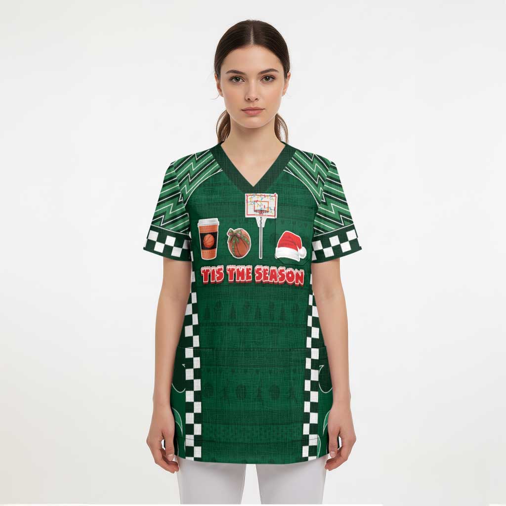 Basketball Christmas Scrub Top Tis The Season - Wonder Print Shop