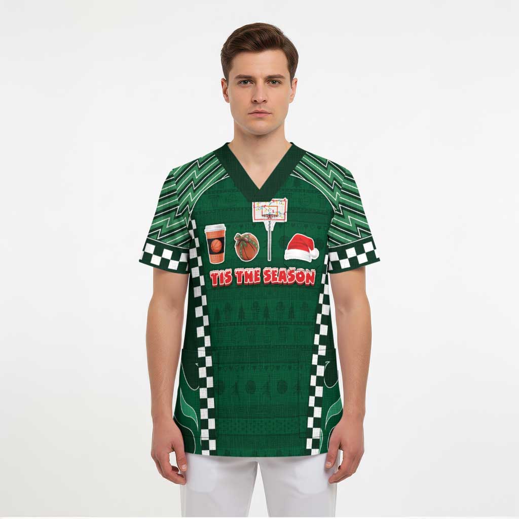 Basketball Christmas Scrub Top Tis The Season - Wonder Print Shop