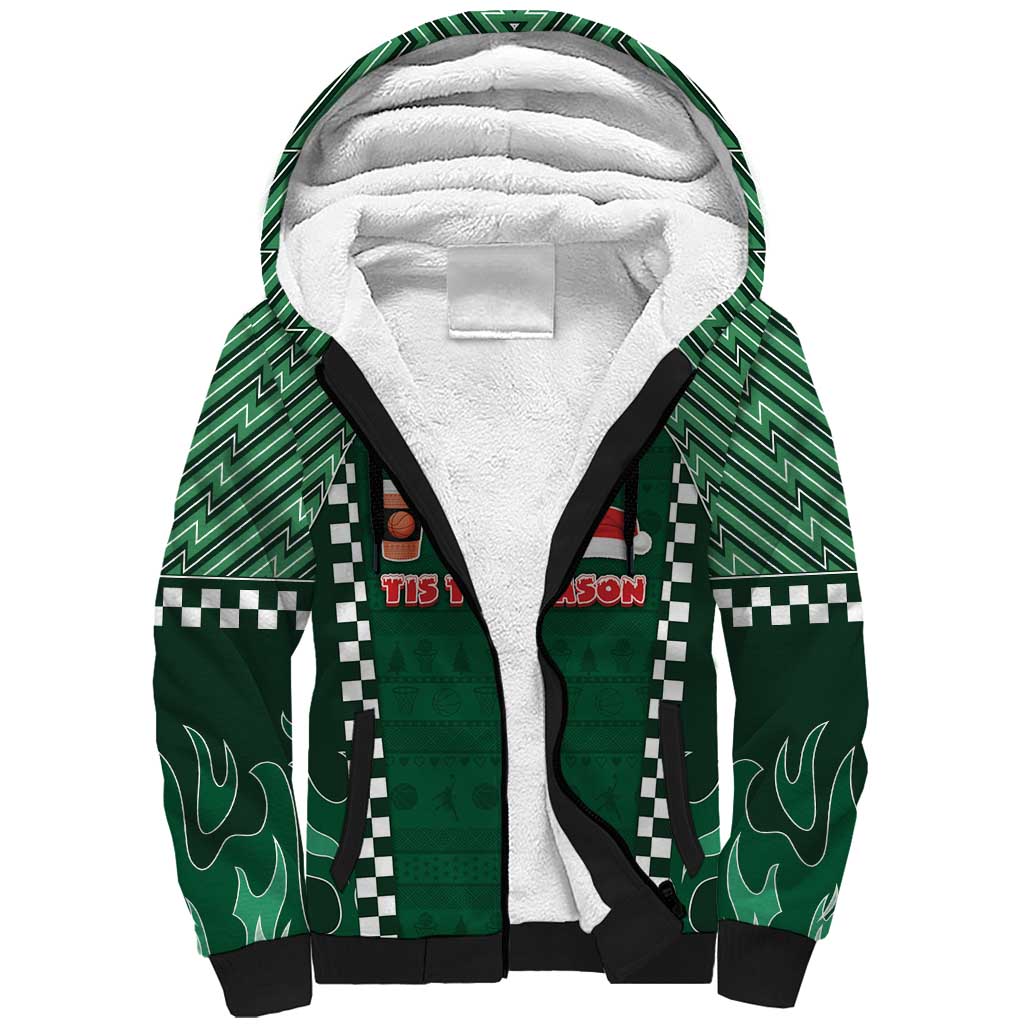 Basketball Christmas Sherpa Hoodie Tis The Season - Wonder Print Shop