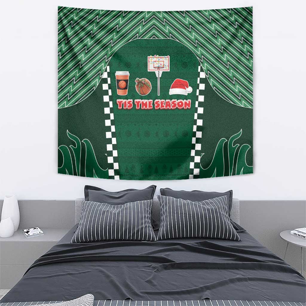 Basketball Christmas Tapestry Tis The Season - Wonder Print Shop