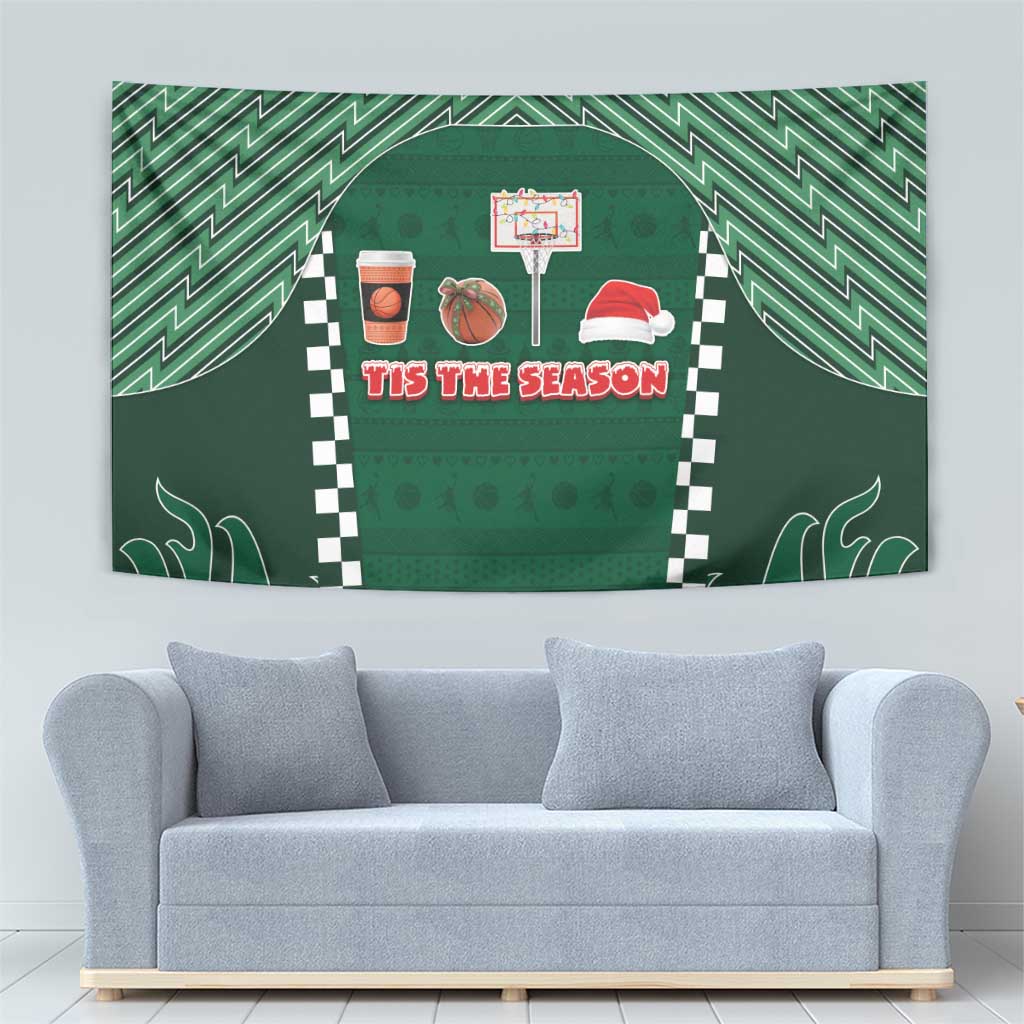 Basketball Christmas Tapestry Tis The Season - Wonder Print Shop