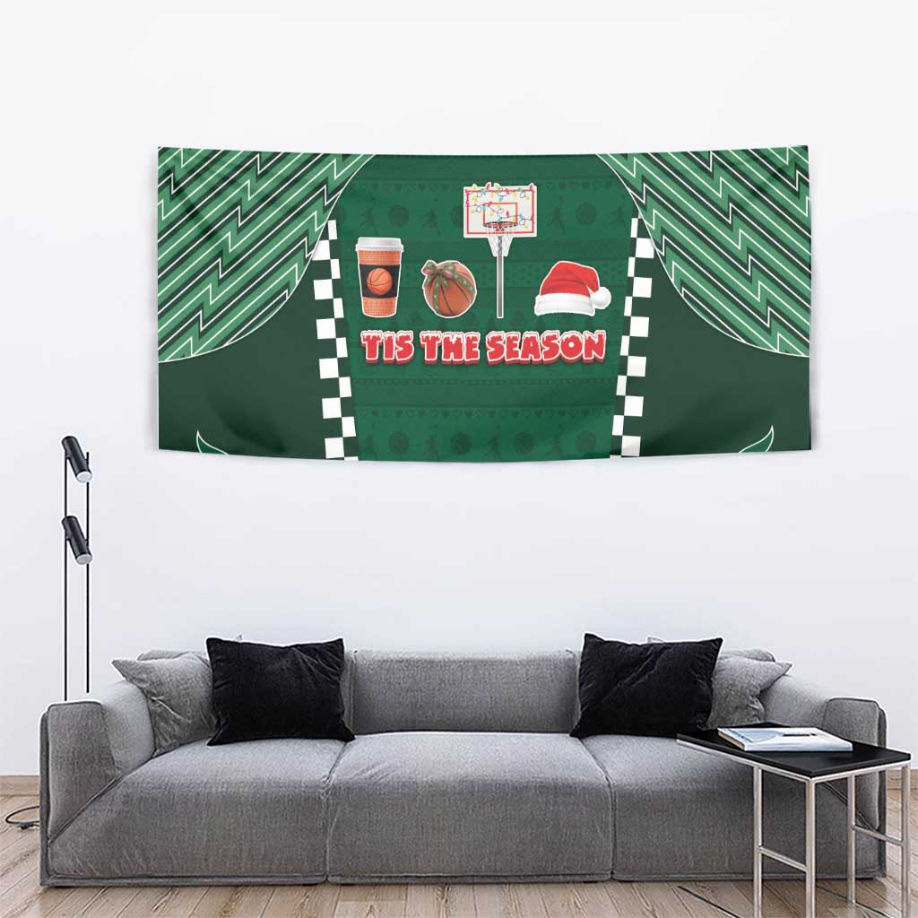 Basketball Christmas Tapestry Tis The Season - Wonder Print Shop