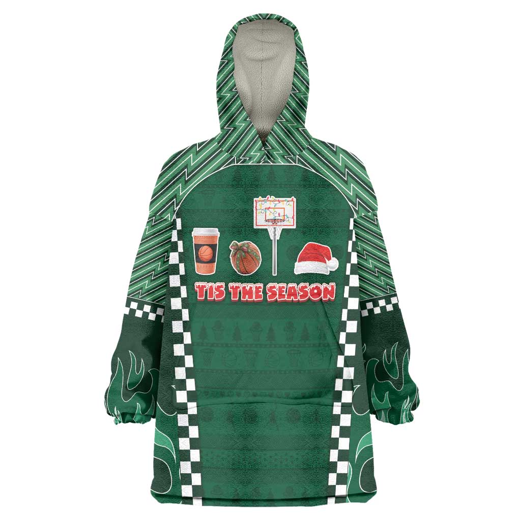 Basketball Christmas Wearable Blanket Hoodie Tis The Season - Wonder Print Shop