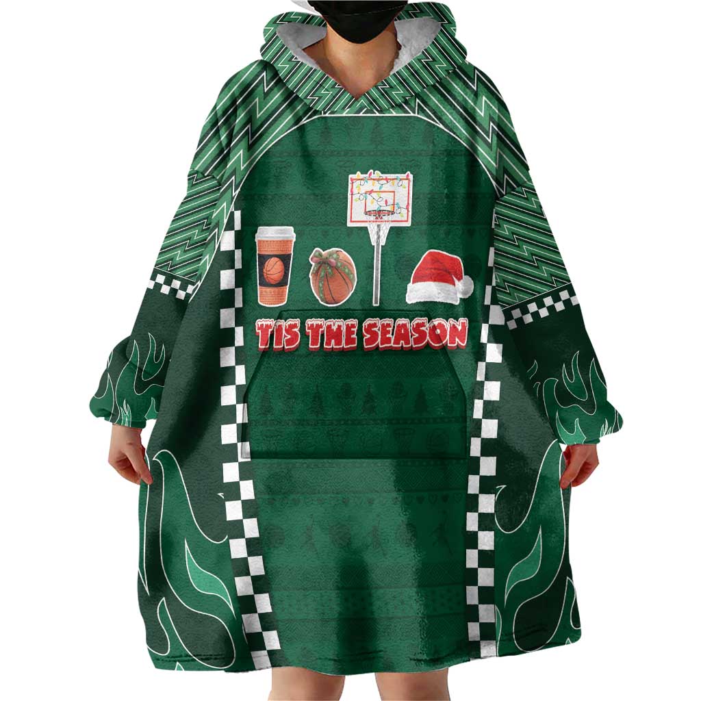 Basketball Christmas Wearable Blanket Hoodie Tis The Season - Wonder Print Shop