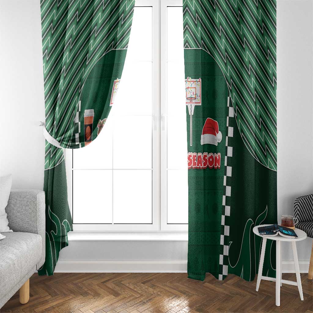 Basketball Christmas Window Curtain Tis The Season - Wonder Print Shop