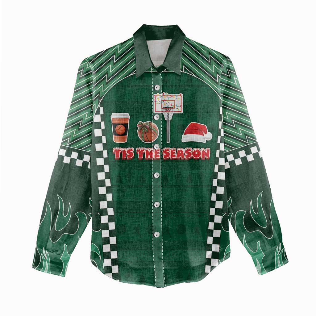 Basketball Christmas Women Casual Shirt Tis The Season - Wonder Print Shop