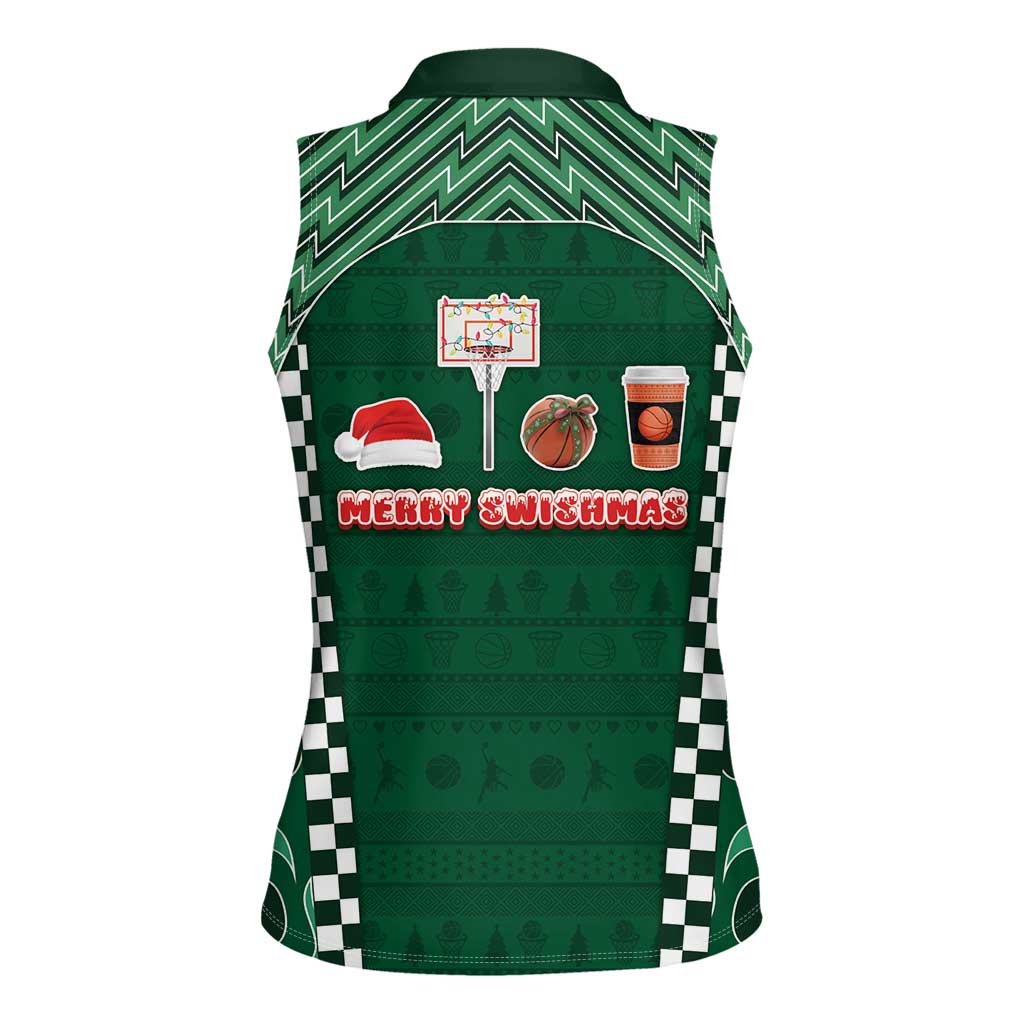 Basketball Christmas Women Sleeveless Polo Shirt Tis The Season - Wonder Print Shop