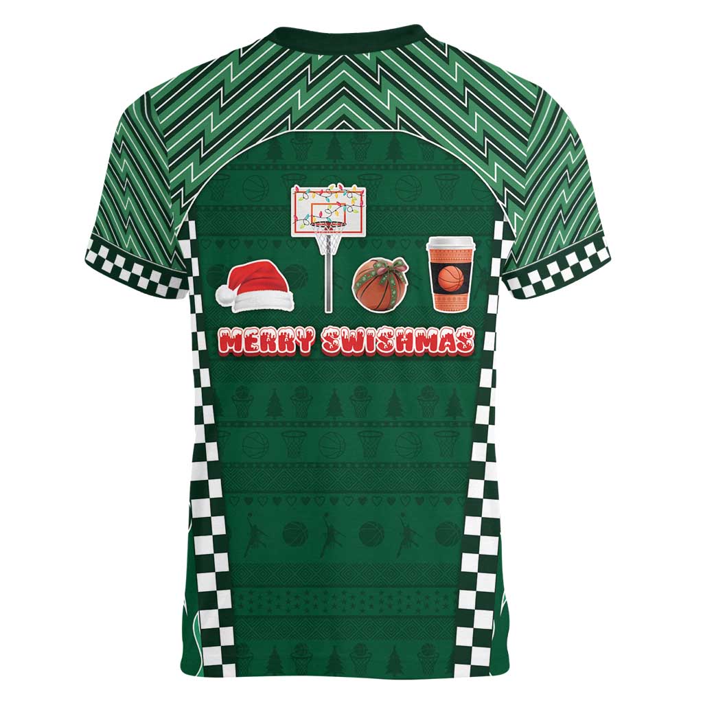 Basketball Christmas Women V-Neck T-Shirt Tis The Season - Wonder Print Shop