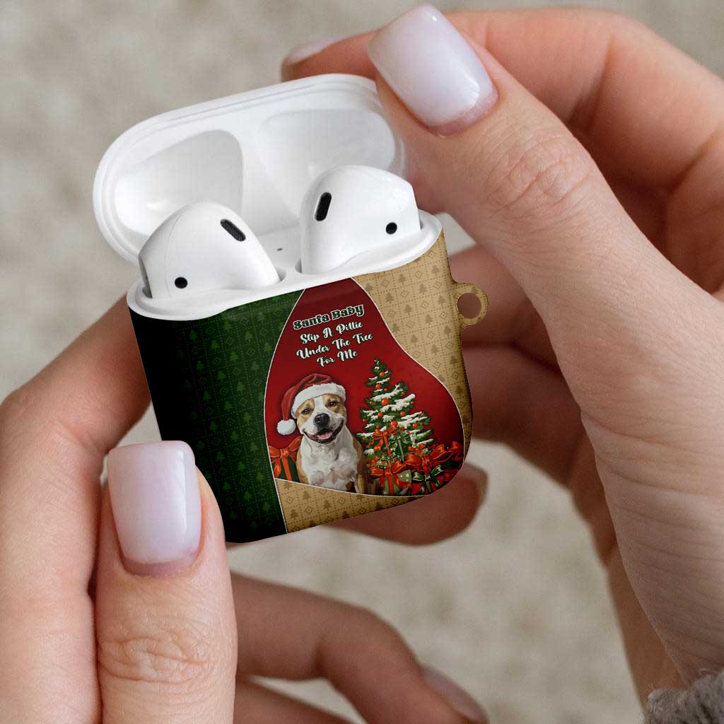 Merry Pitmas AirPods Case Santa Baby Slip A Pittie Under The Tree For Me - Wonder Print Shop