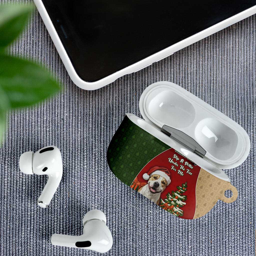 Merry Pitmas AirPods Case Santa Baby Slip A Pittie Under The Tree For Me - Wonder Print Shop