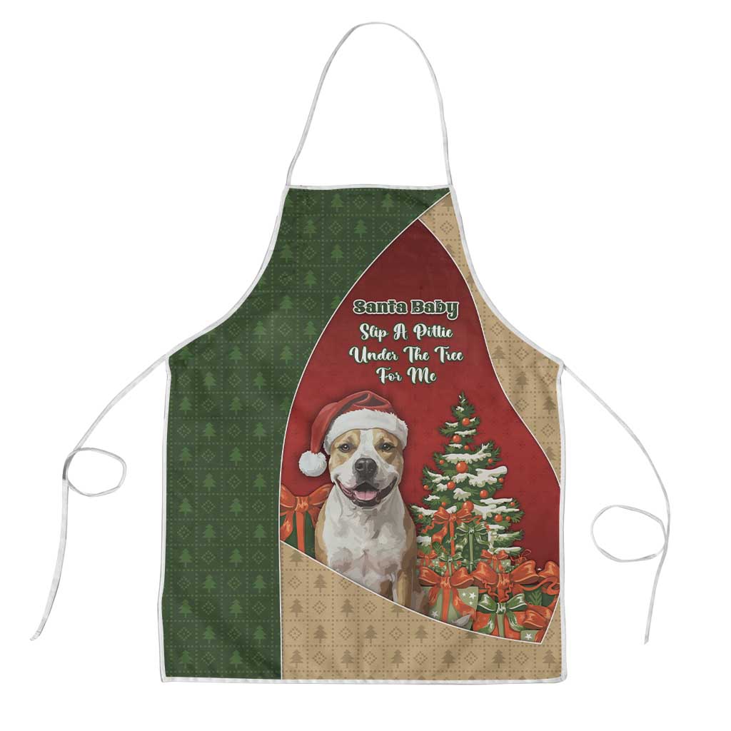 Merry Pitmas Apron Santa Baby Slip A Pittie Under The Tree For Me - Wonder Print Shop