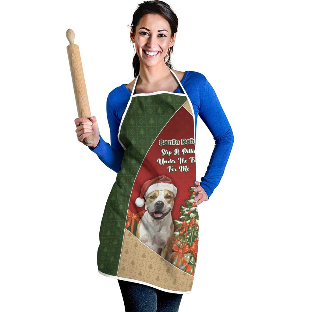 Merry Pitmas Apron Santa Baby Slip A Pittie Under The Tree For Me - Wonder Print Shop