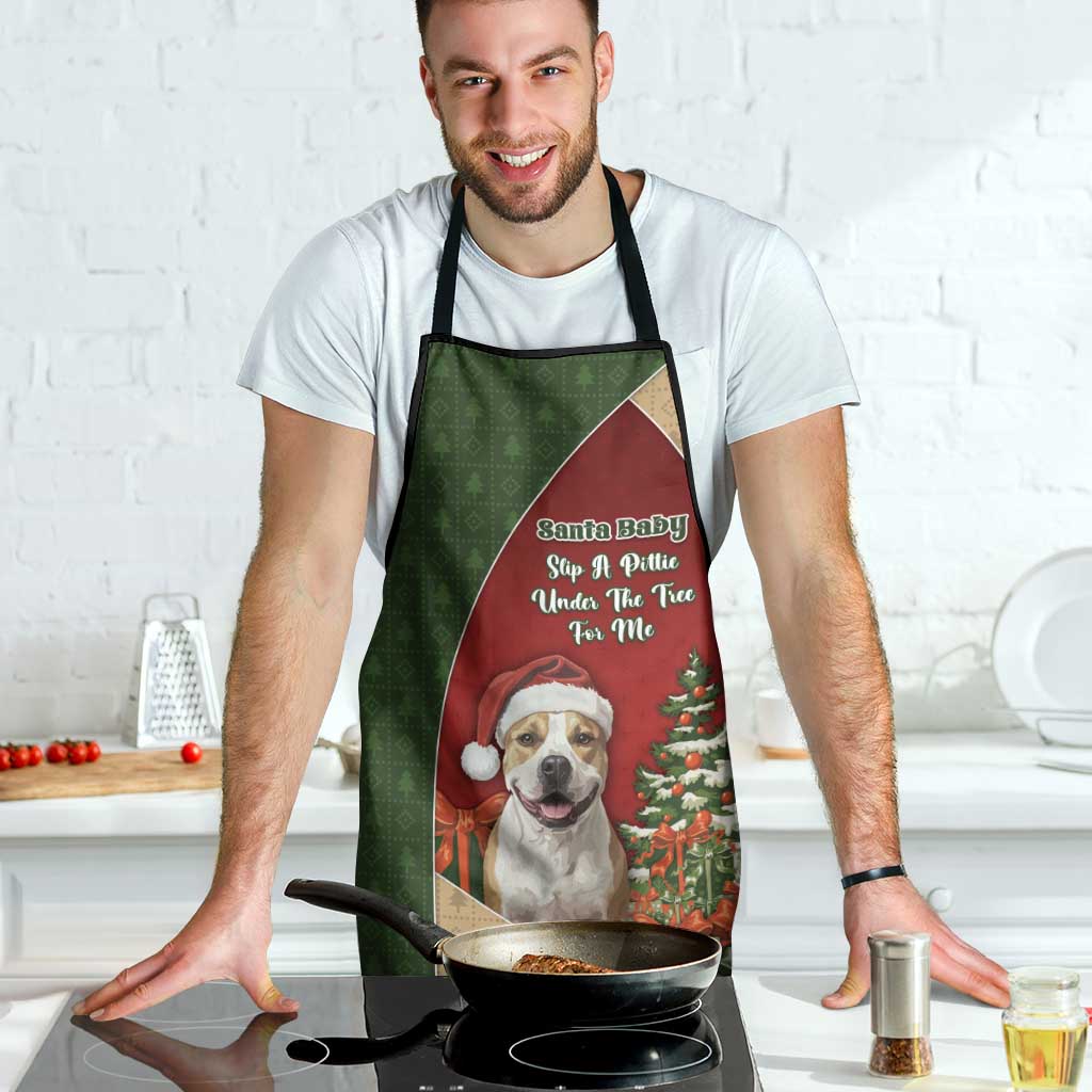 Merry Pitmas Apron Santa Baby Slip A Pittie Under The Tree For Me - Wonder Print Shop