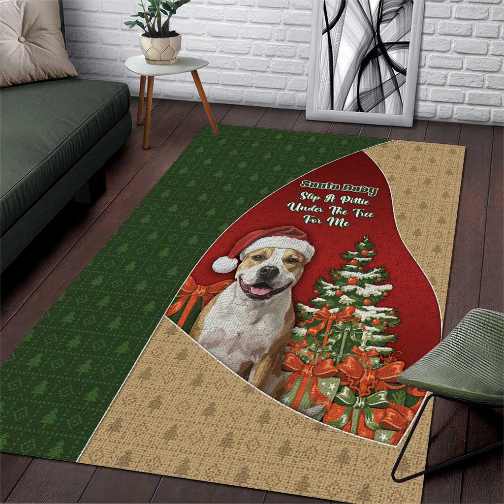 Merry Pitmas Area Rug Santa Baby Slip A Pittie Under The Tree For Me - Wonder Print Shop
