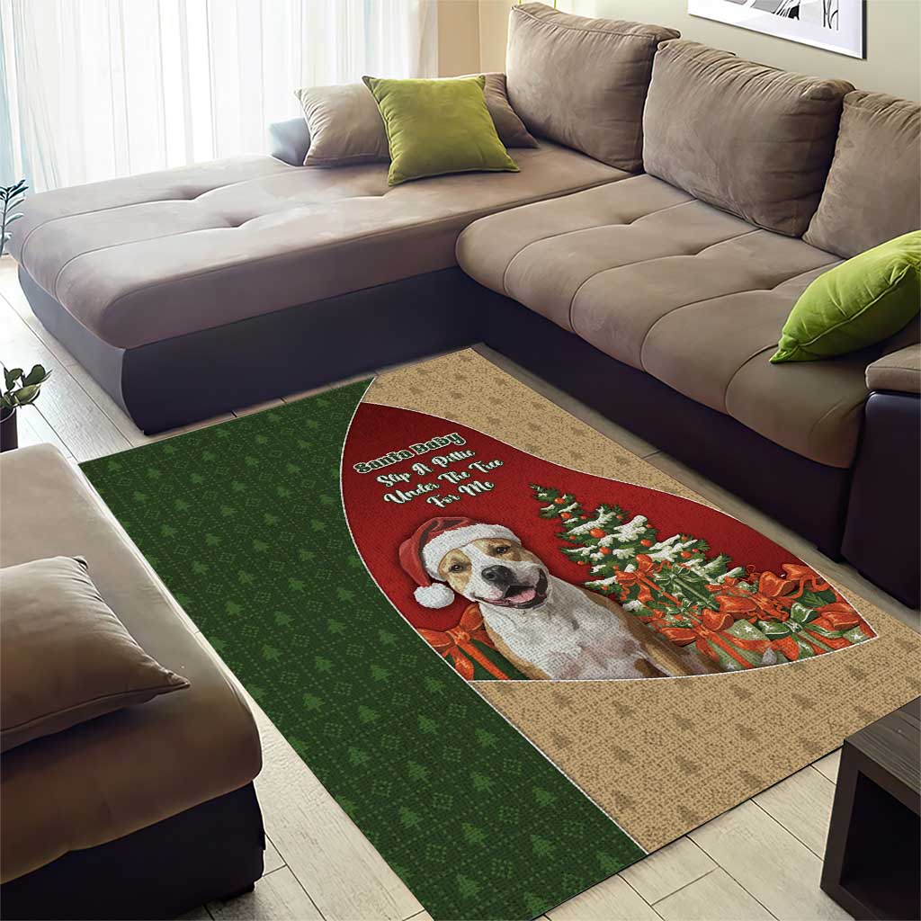 Merry Pitmas Area Rug Santa Baby Slip A Pittie Under The Tree For Me - Wonder Print Shop