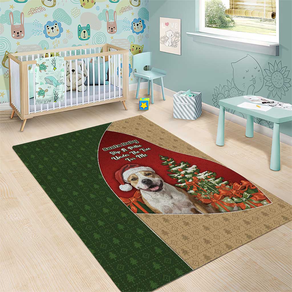 Merry Pitmas Area Rug Santa Baby Slip A Pittie Under The Tree For Me - Wonder Print Shop