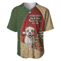 Merry Pitmas Baseball Jersey Santa Baby Slip A Pittie Under The Tree For Me - Wonder Print Shop