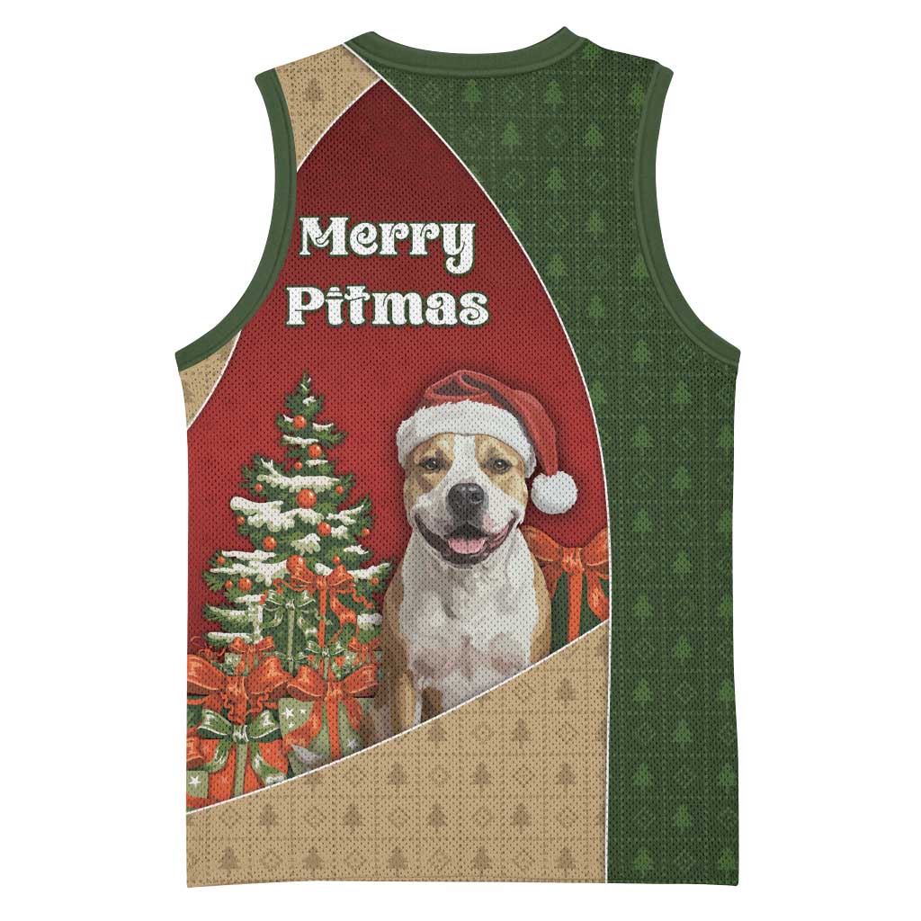 Merry Pitmas Basketball Jersey Santa Baby Slip A Pittie Under The Tree For Me - Wonder Print Shop