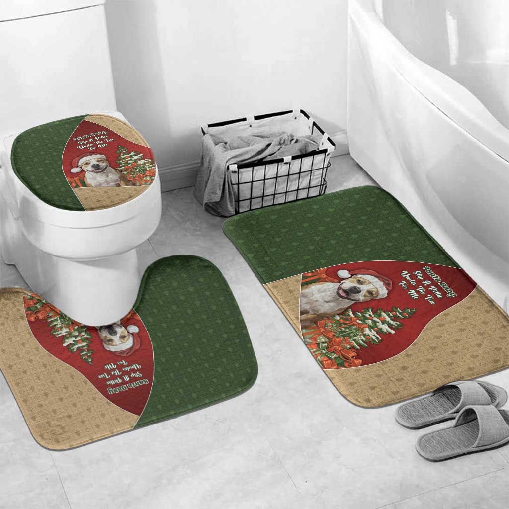 Merry Pitmas Bathroom Set Santa Baby Slip A Pittie Under The Tree For Me - Wonder Print Shop