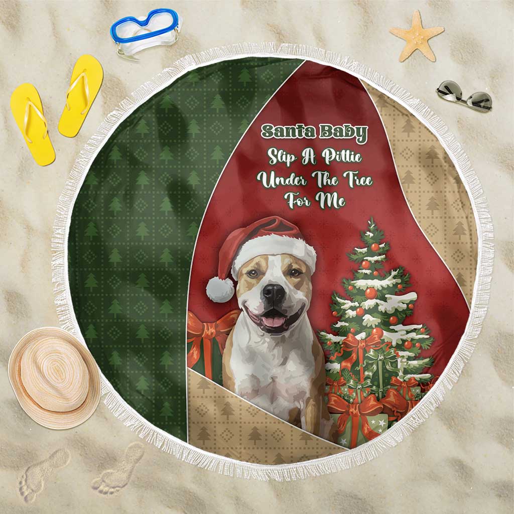Merry Pitmas Beach Blanket Santa Baby Slip A Pittie Under The Tree For Me - Wonder Print Shop