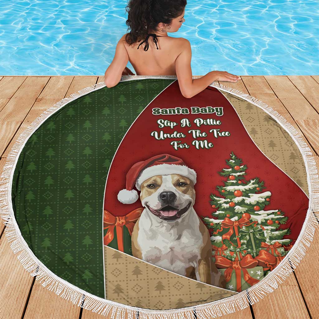 Merry Pitmas Beach Blanket Santa Baby Slip A Pittie Under The Tree For Me - Wonder Print Shop