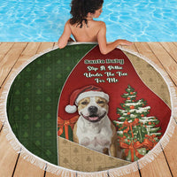 Merry Pitmas Beach Blanket Santa Baby Slip A Pittie Under The Tree For Me - Wonder Print Shop